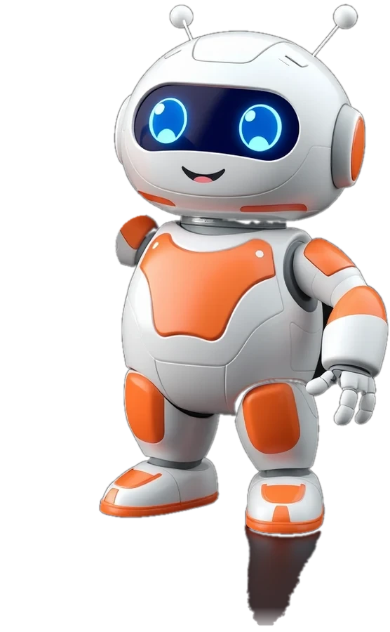 a friendly robot waving hello